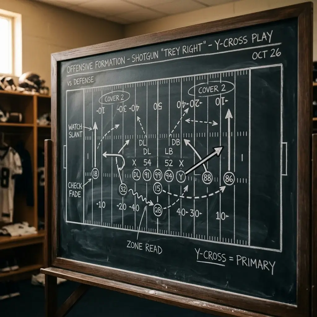 Italian football coach analyzing tactical board statistics