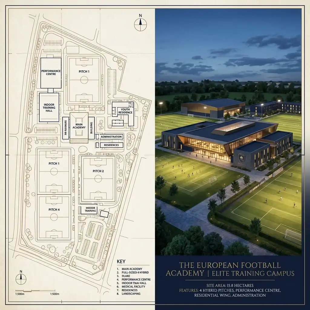 Premium 3D football stadium simulation viewport